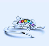 Anillo S925 Ley Circonita Colores Salamandra Calenbi