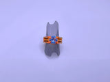 Anillo Cobre Moderno Circonita Cubica Chapa Oro 14k Calenbi