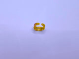Anillo Acero Inoxidable Epoxica Negra Chapa Oro 10k Calenbi