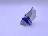 Anillo Acero Inoxidable Epoxica Negra Chapa Oro 10k Calenbi