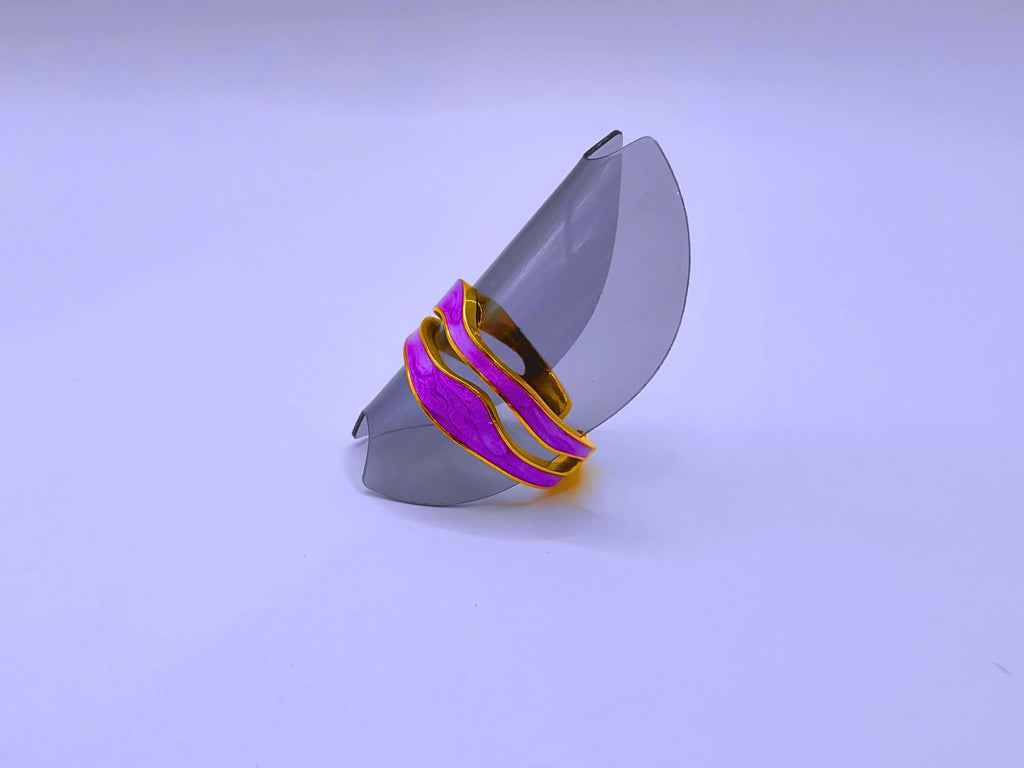 Anillo Acero Inoxidable Epoxica Negra Chapa Oro 10k Calenbi