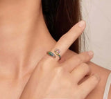 Anillo S925 Ley "Camaleón" Resina Epoxica Ajustable Calenbi