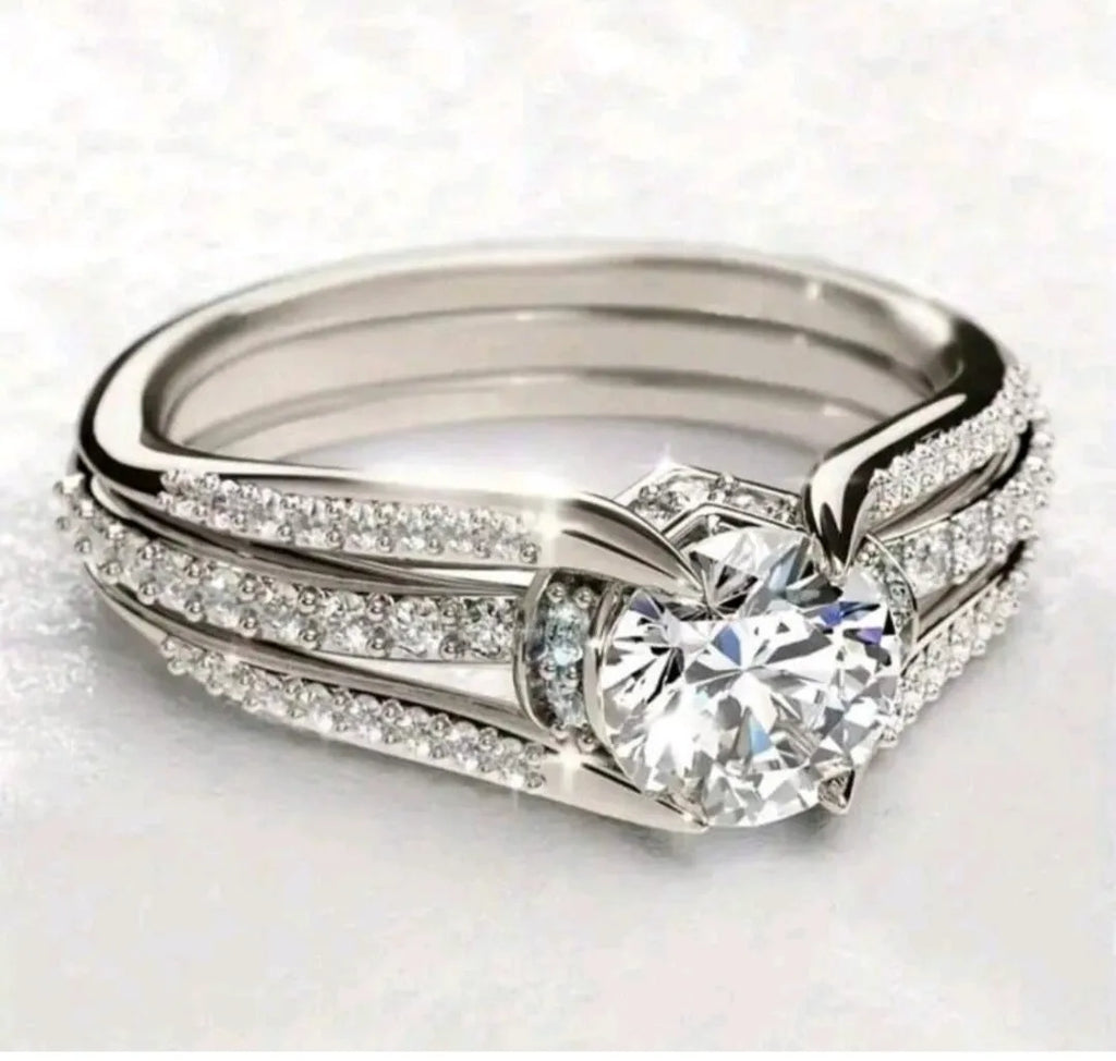 Anillo Cobre Moderno Circonita Cubica Chapa Oro 14k Calenbi