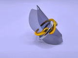 Anillo Acero Inoxidable Doble Chapa Oro 10k Calenbi