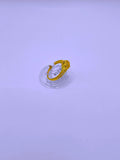 Anillo Plata Esterlina S925 Compromiso 2 Chapa Oro 14k Calenbi SR0017