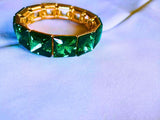 Brazalete Cobre Circonita Cubica Colores Elástica Dorado Calenbi