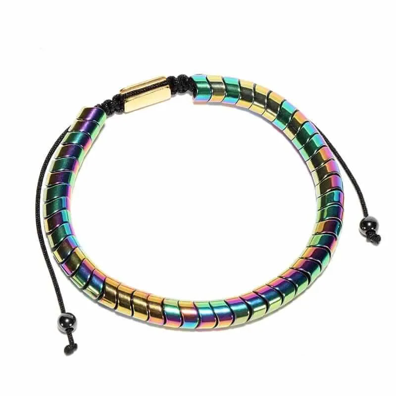 Pulsera Cobre Cuentas Colorido Ajustable Unisex Calenbi