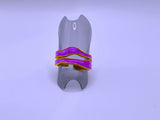 Anillo Acero Inoxidable Epoxica Negra Chapa Oro 10k Calenbi