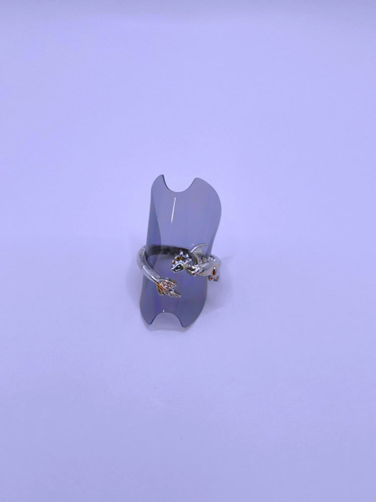 Anillo Zinc Dragón Plateado Ajustable Calenbi