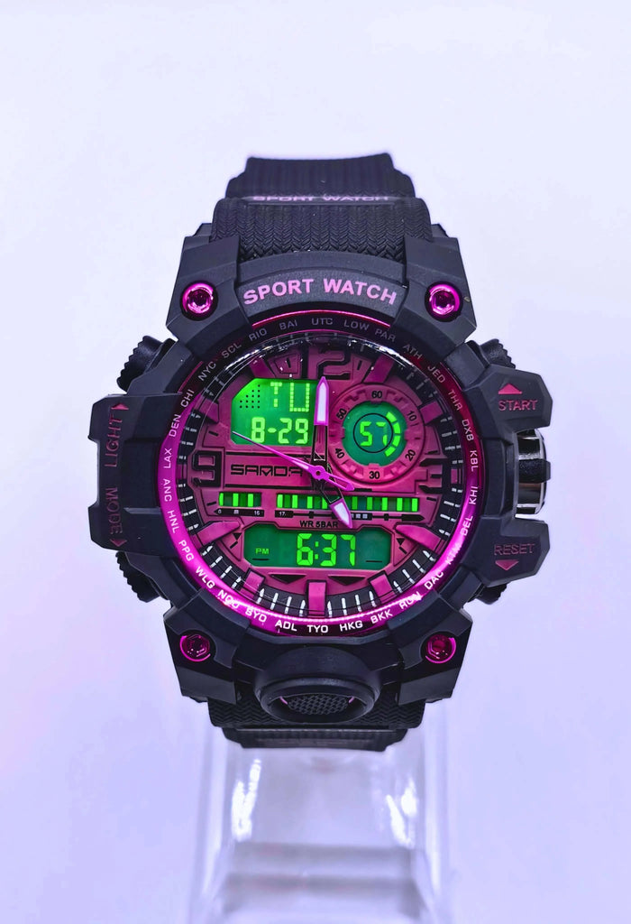 Wa0023 - Reloj Digital/análogo Plástico Negro Sanda