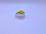 Anillo Plata Esterlina S925 Compromiso 2 Chapa Oro 14k Calenbi SR0017