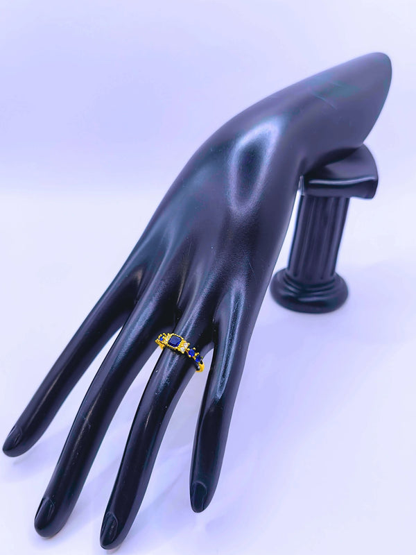 Anillo S925 Ley Circonita Azul Marino 