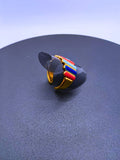 Anillo Acero Inoxidable Figuras Modernas Epoxica Chapa Oro 14k Calenbi