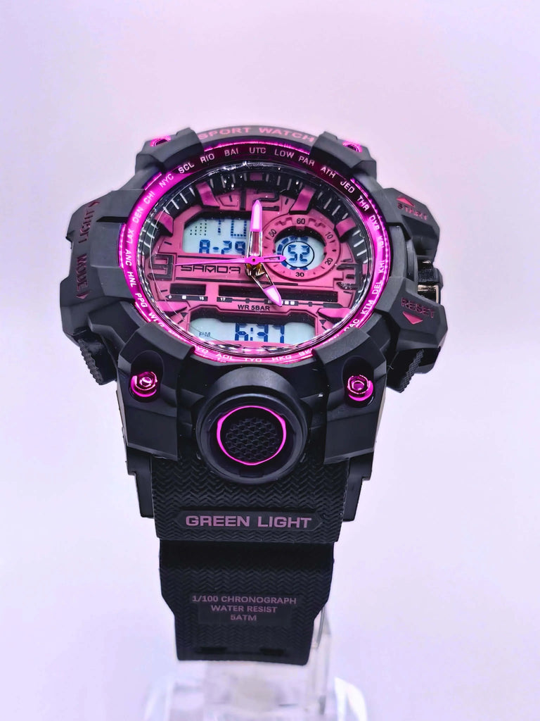 Wa0023 - Reloj Digital/análogo Plástico Negro Sanda