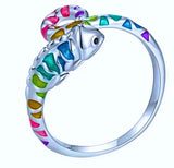 Anillo S925 Ley "Camaleón" Resina Epoxica Ajustable Calenbi