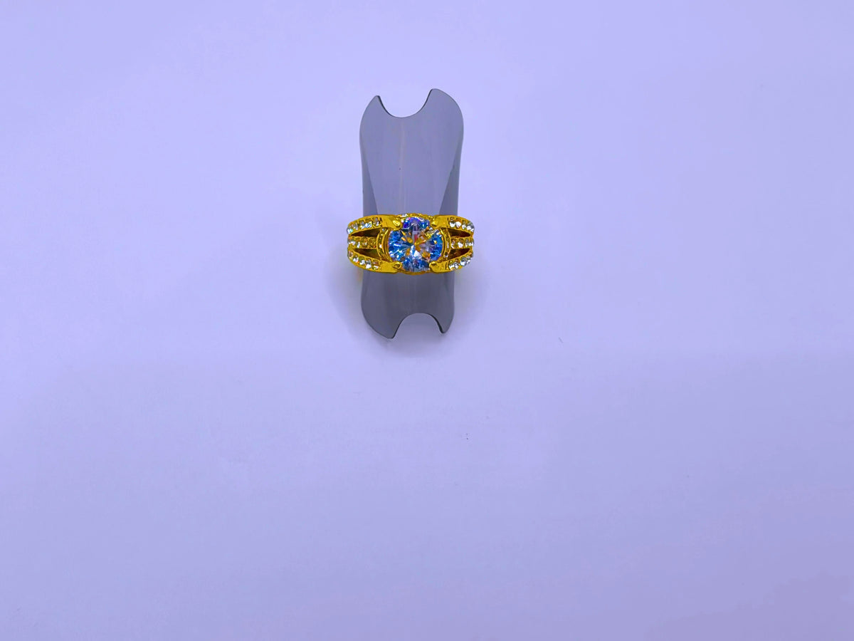 Anillo Cobre Moderno Circonita Cubica Chapa Oro 14k Calenbi