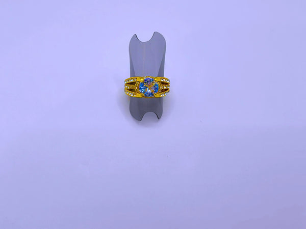Anillo Cobre Moderno Circonita Cubica Chapa Oro 14k Calenbi