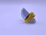 Anillo Cobre Moderno Circonita Cubica Chapa Oro 14k Calenbi