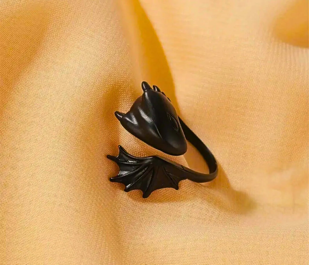 Anillo Aleación Dragón Negro Ajustable Calenbi