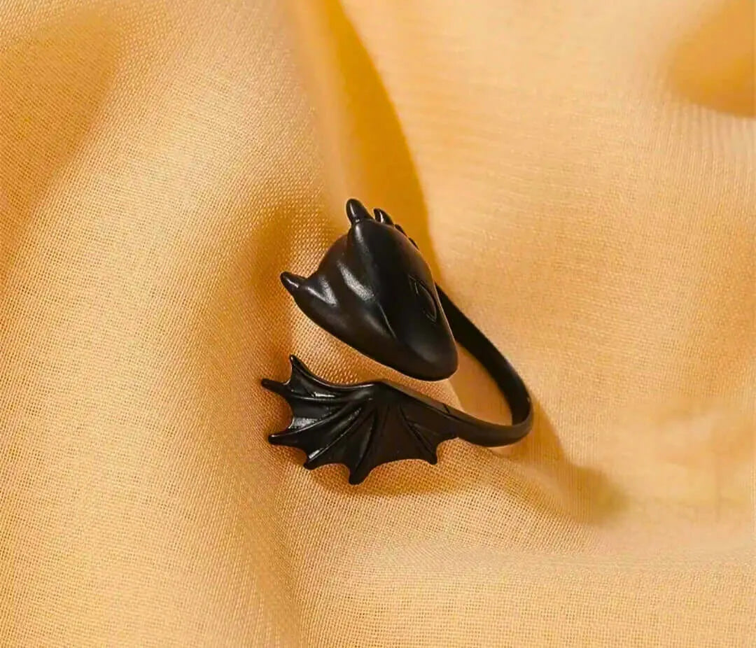Anillo Aleación Dragón Negro Ajustable Calenbi