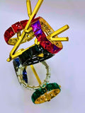 Brazalete Cobre Circonita Cubica Colores Elástica Dorado Calenbi