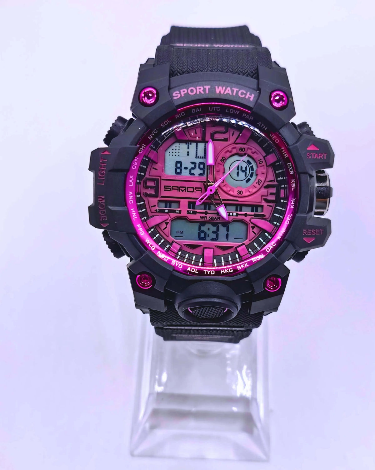 Wa0023 - Reloj Digital/análogo Plástico Negro Sanda