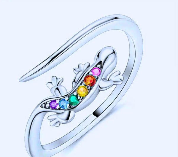Anillo S925 Ley Circonita Colores Salamandra Calenbi