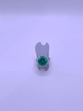 Anillo Aleación Circonita Cubica Turquesa Ajustable Calenbi