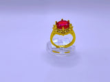 Anillo Cobre Copo Nieve Ajustable Chapa Oro 10K Calenbi