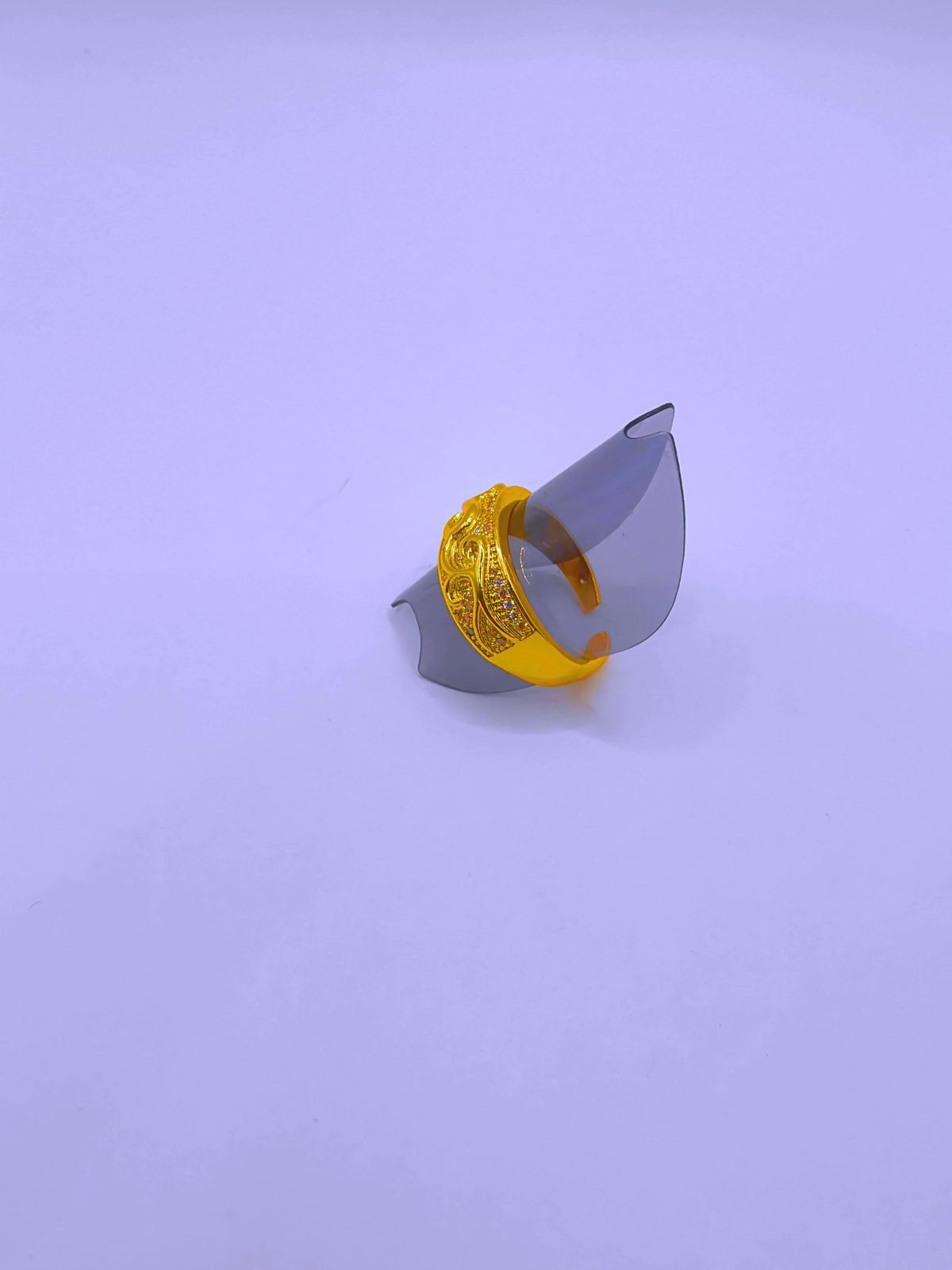Anillo Cobre Grabado Flor Chapa Oro 14k Ajustable Calenbi