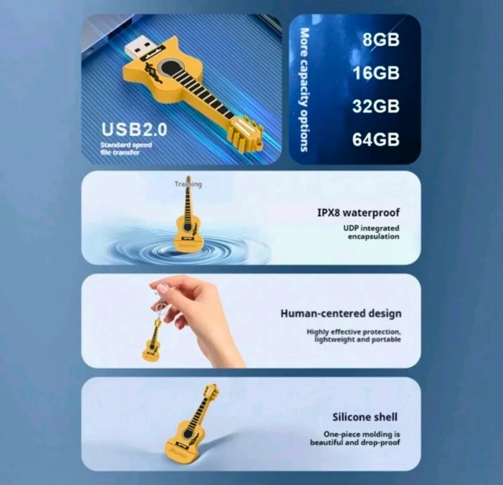 Memoria Usb  A  Externa Guitarra 32 Gb Reletech