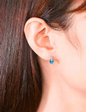 Collar y Aretes S925 Ley Mínimalista Moderno Circonita Azul Cielo Calenbi