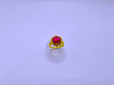 Anillo Cobre Copo Nieve Ajustable Chapa Oro 10K Calenbi
