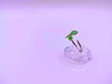 Anillo S925 Ley "Retoño Planta" Circonita Imitación Jade Ajustable Calenbi