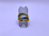Anillo Acero Inoxidable Epoxica Negra Chapa Oro 10k Calenbi