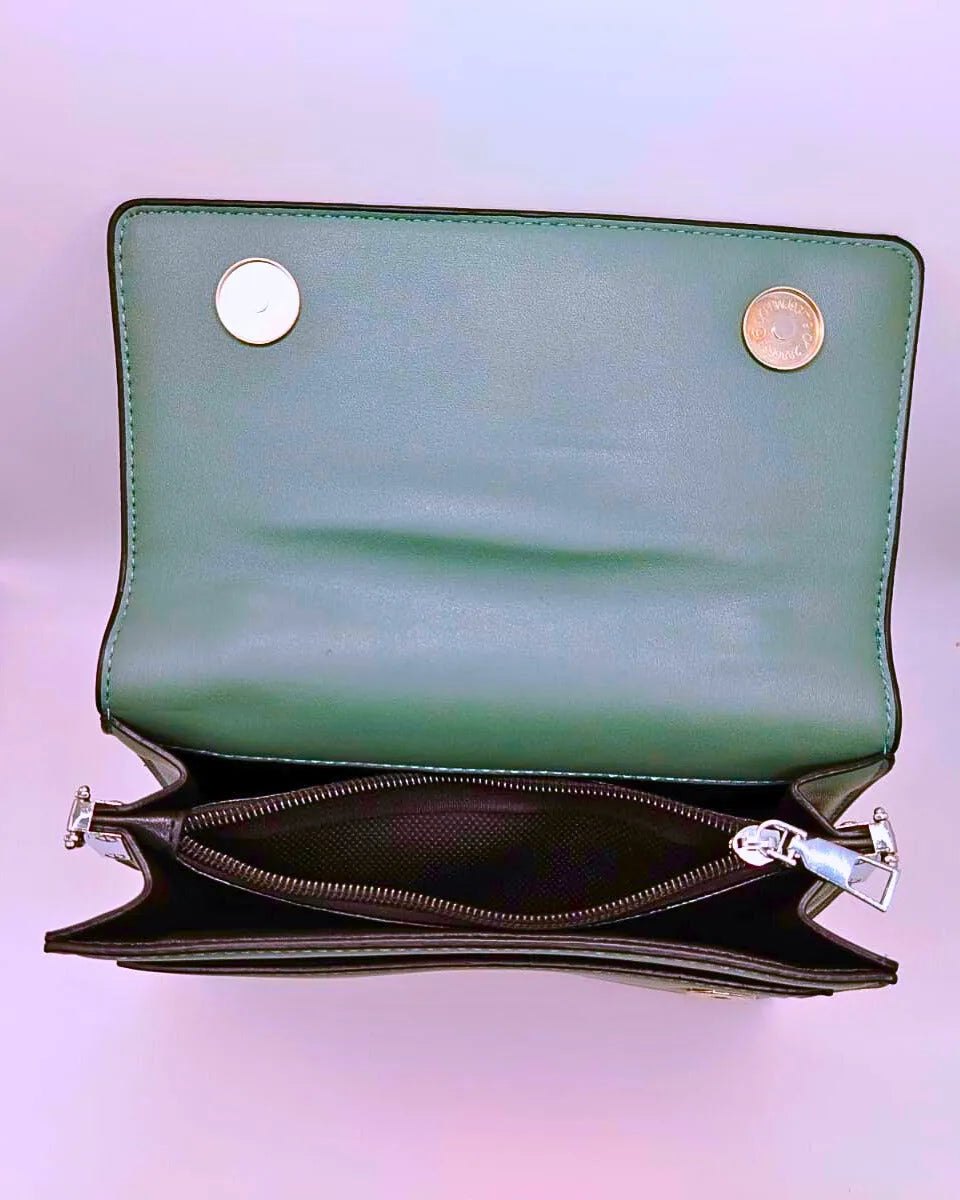 Bolsa Hombro Pequeña Cuero Verde Calenbi