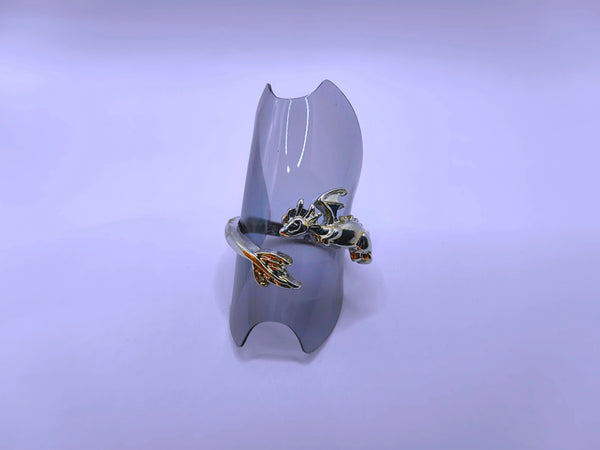Anillo Zinc Dragón Plateado Ajustable Calenbi