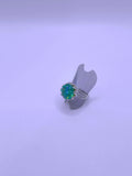 Anillo Aleación Circonita Cubica Turquesa Ajustable Calenbi