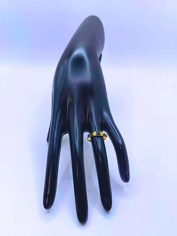 Anillo S925 Ley Circonita Azul Marino 