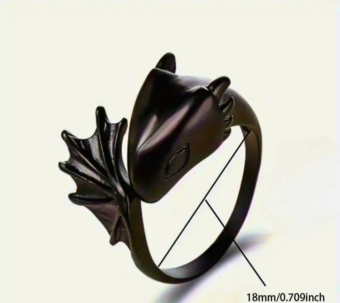 Anillo Aleación Dragón Negro Ajustable Calenbi