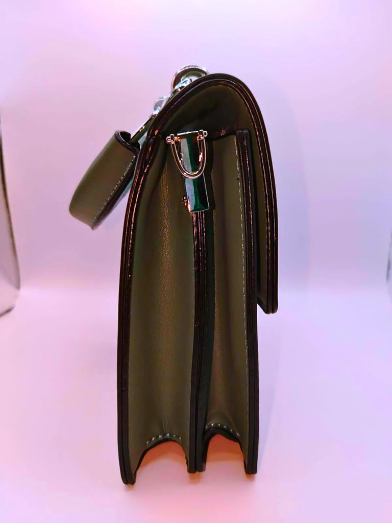 Bolsa Hombro Pequeña Cuero Verde Calenbi