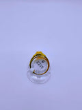 Anillo Plata Esterlina S925 Compromiso 2 Chapa Oro 14k Calenbi SR0017