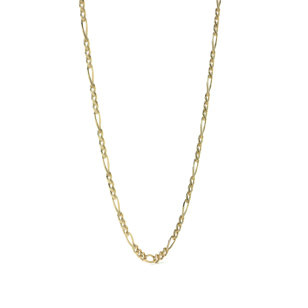 Cadena de Oro 10K Figaro 3x1 Unisex| Collar Italiano 3.5mm Imperial Jewelry | Joyería Fina Resistente