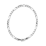 Pulsera de Plata 925 Italiana para Hombre Estilo Fígaro 3x1 | Joyería Masculina Elegante