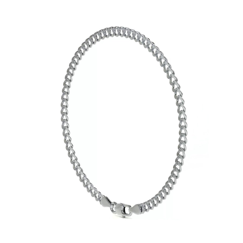 Pulsera De Plata 925 Barbarada 18cm Calibre 3.2mm Italiana