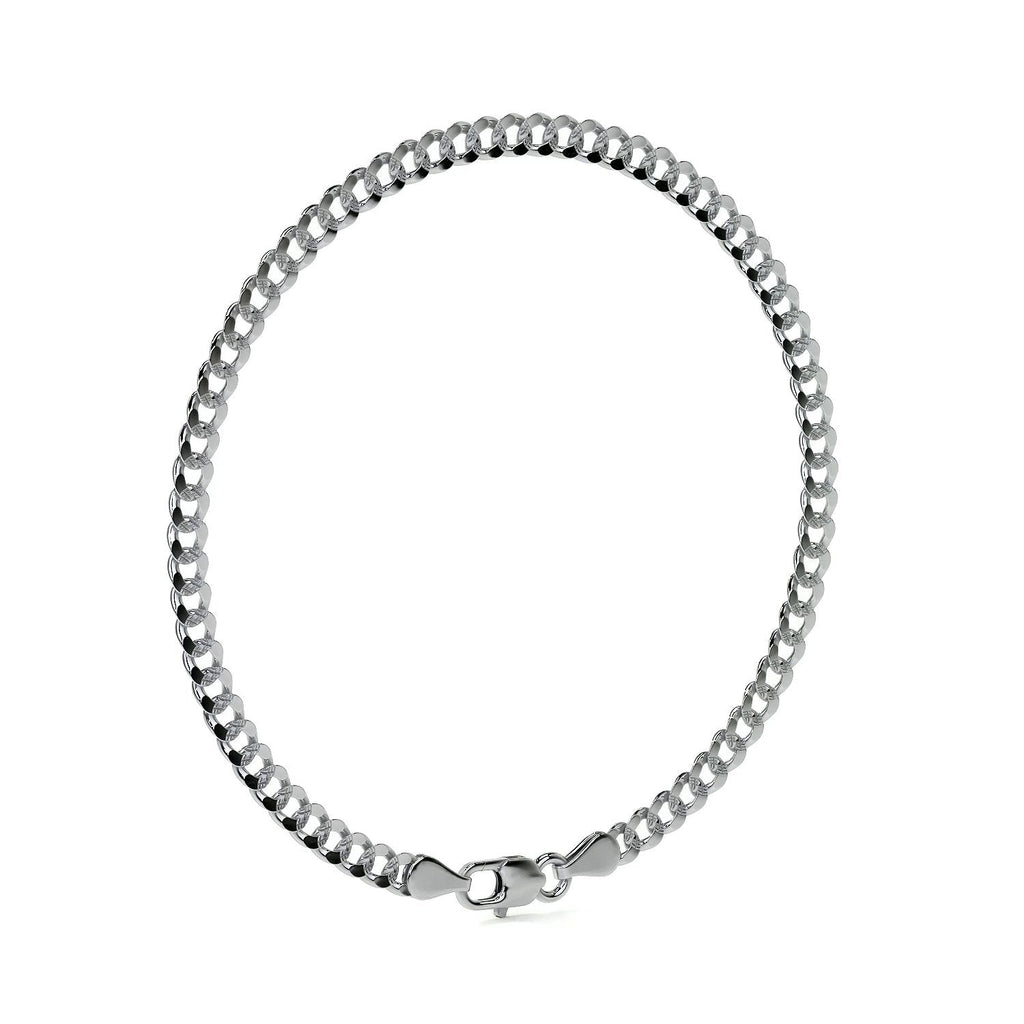 Pulsera De Plata 925 Barbarada 18cm Calibre 3.2mm Italiana