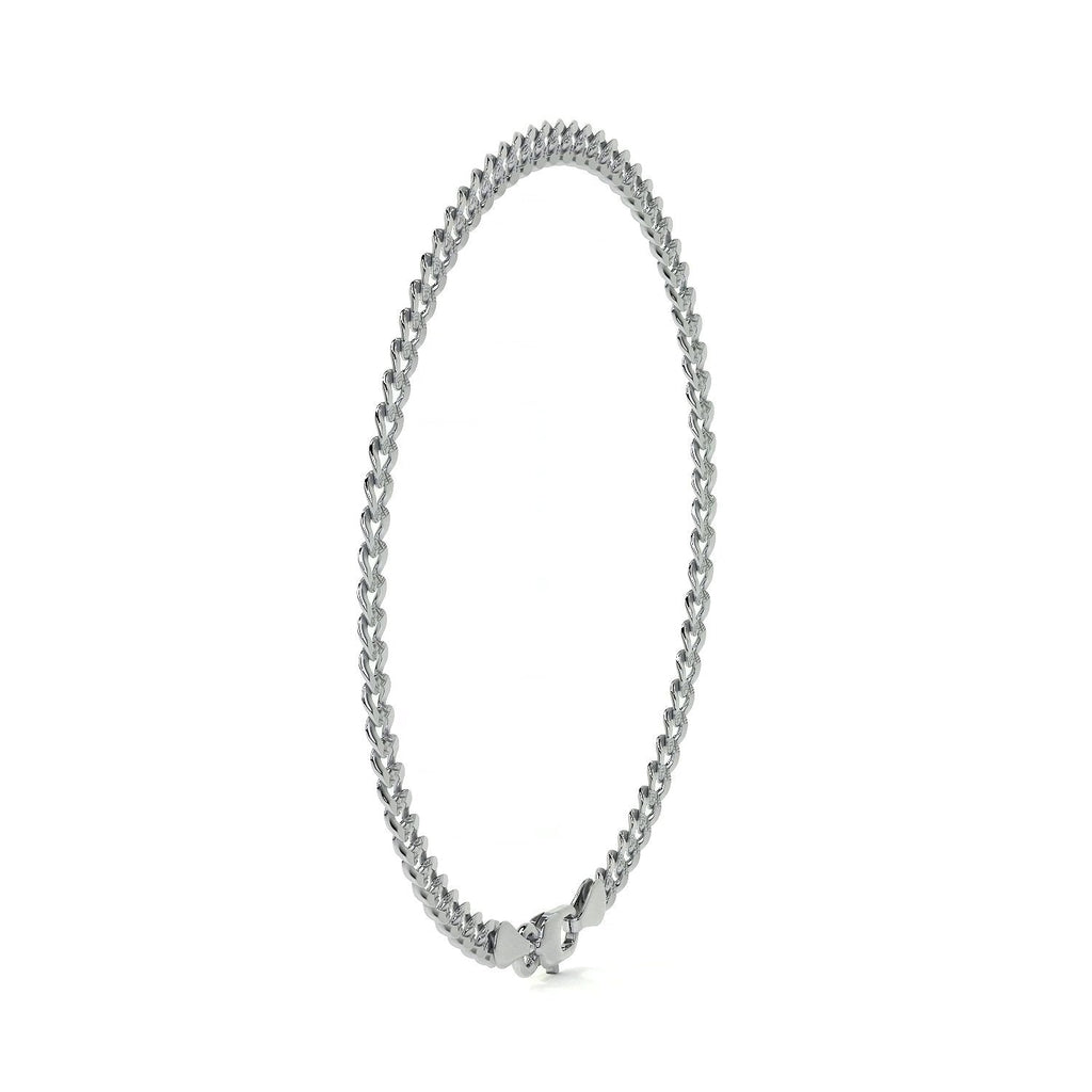 Pulsera De Plata 925 Barbarada 18cm Calibre 3.2mm Italiana