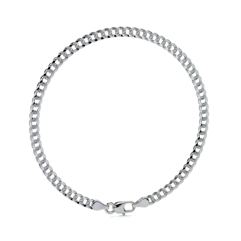 Pulsera De Plata 925 Barbarada 18cm Calibre 3.2mm Italiana