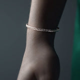 Pulsera De Plata 925 Barbarada 18cm Calibre 3.2mm Italiana