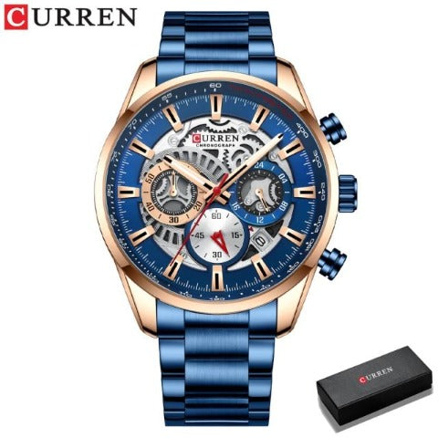 Reloj Cronógrafo Curren CUR-212 en Acero Inoxidable con Subdiales y Fechador